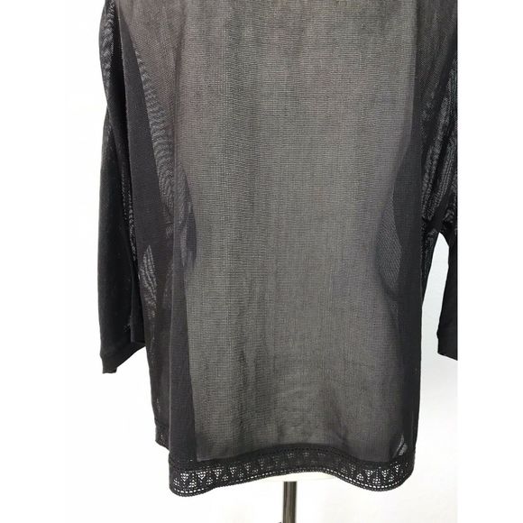 Anthropologie Meadow Rue Gray Sheer Top - Picture 10 of 11